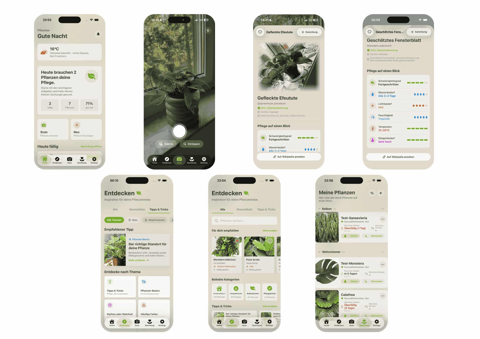 Übersicht über die wichtigsten Funktionen der Pflanzbar-App