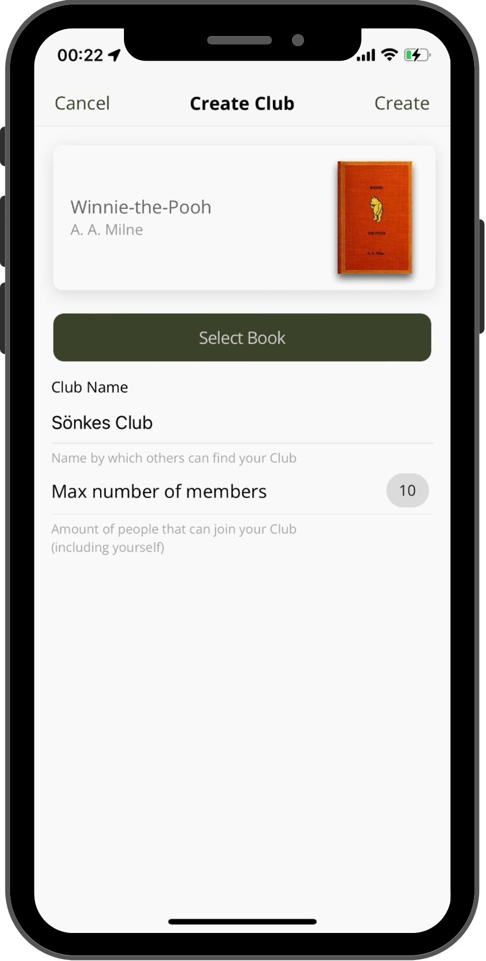 Create a book club screen