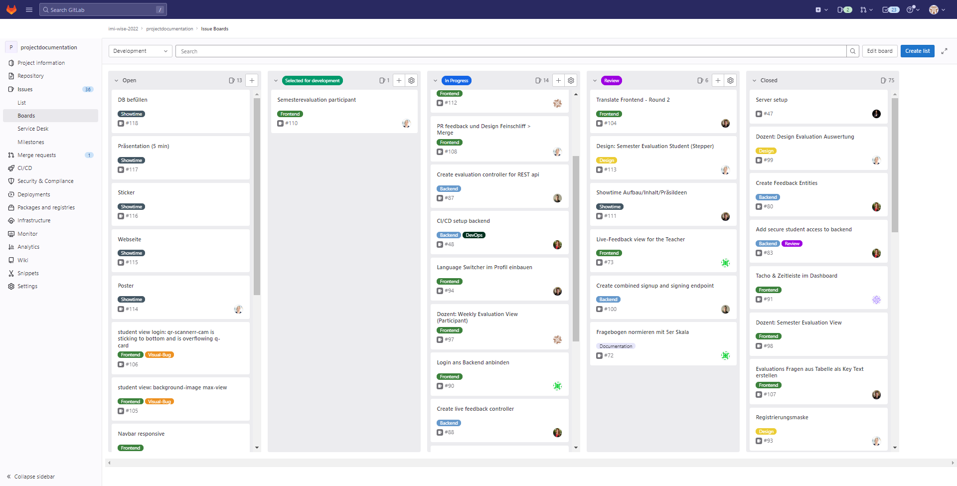 Kanban board on GitLab