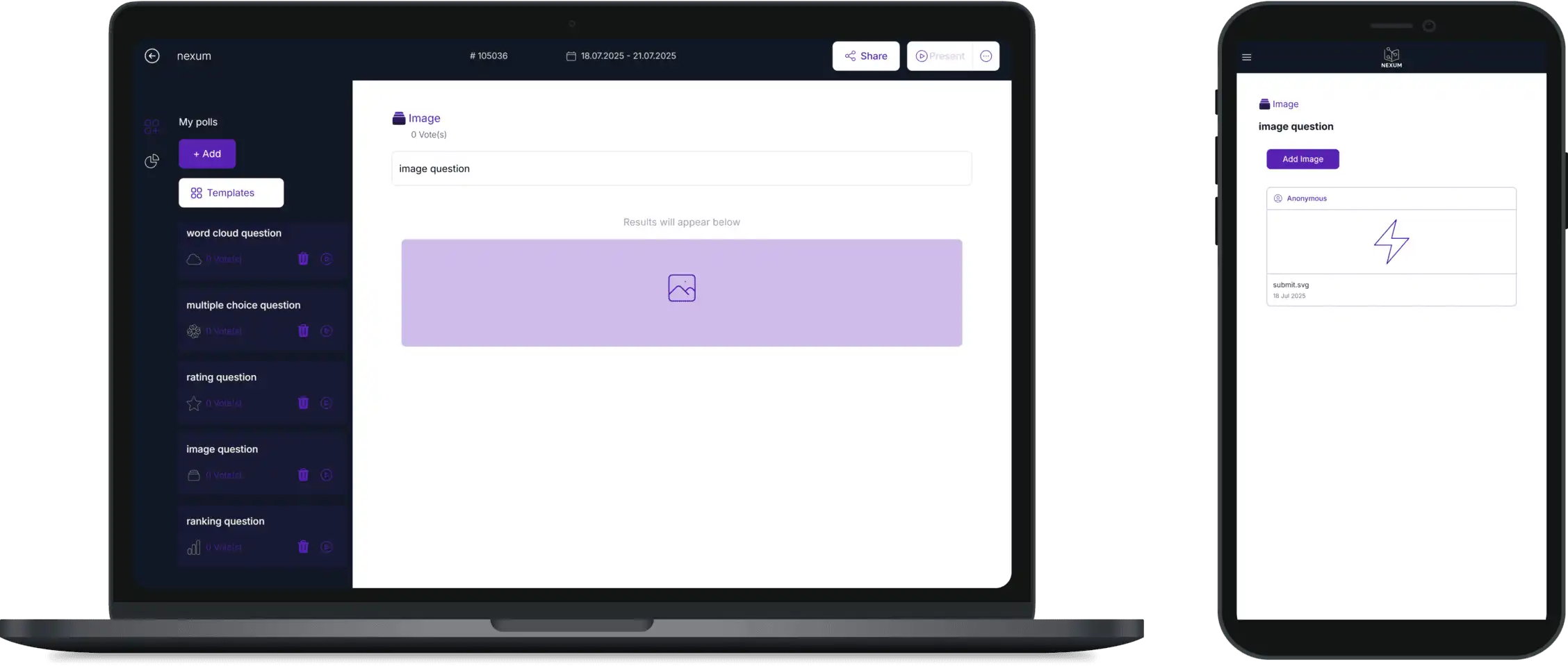 Image poll page for Host and Participant