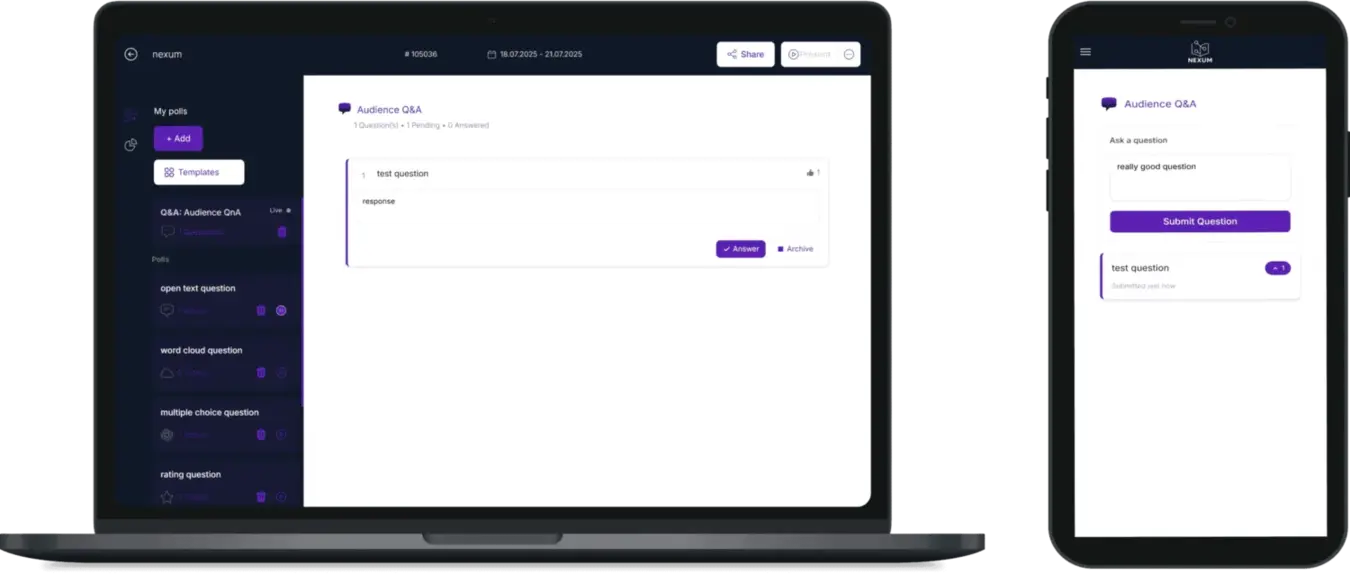 Ranking page for Host and Participant